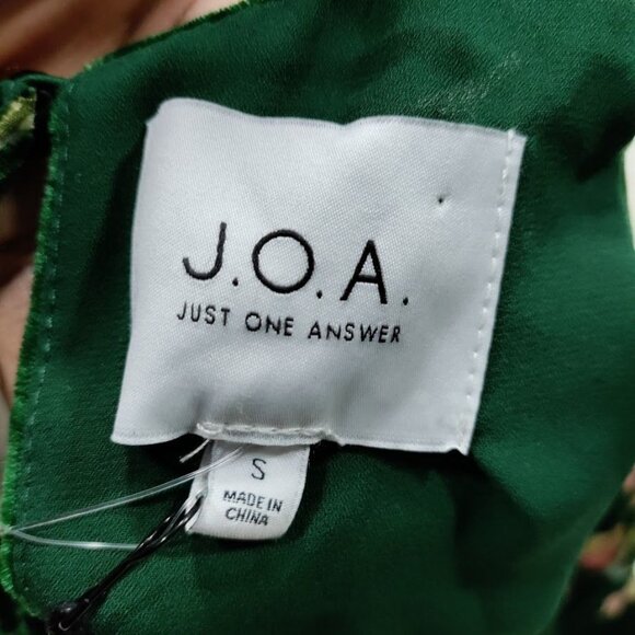 JOA Just One Answer Burn Out Velvet Blouse Top Emerald Floral Women's Size S - Picture 13 of 15